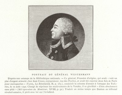 François Joseph Westermann, político y general francés de las Guerras Revolucionarias Francesas de French School