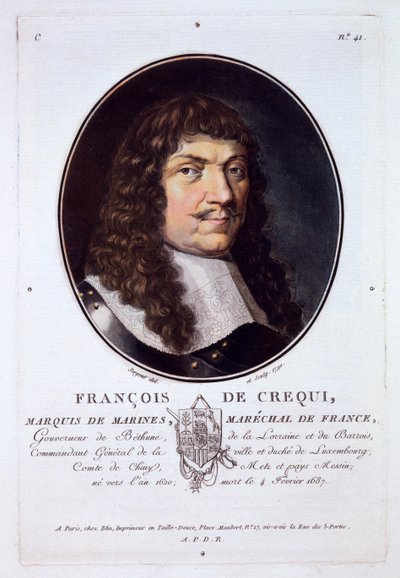 François de Créqui, Marqués de Marines, de Retratos de grandes hombres, mujeres ilustres y sujetos memorables de Francia, publicado 1787-92 de French School