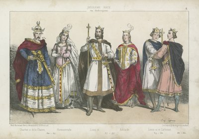Reyes y reinas francos de la dinastía carolingia de French School
