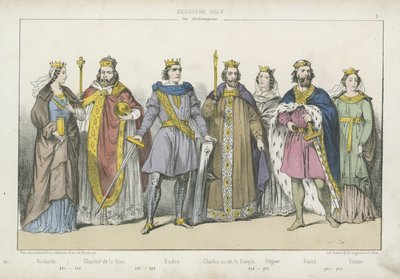 Reyes y reinas francos de la dinastía carolingia de French School