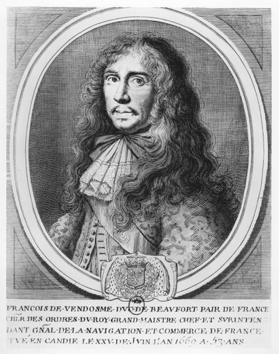 François de Bourbon, Duque de Beaufort (grabado) de French School