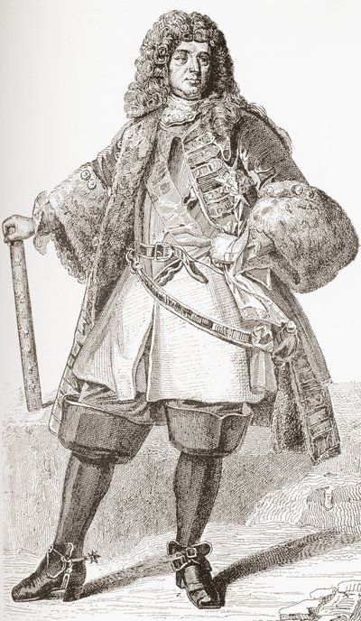 François de Neufville, 2º duque de Villeroy, 1644-1730. Soldado francés. De Les Heures Libres publicado en 1908. de French School