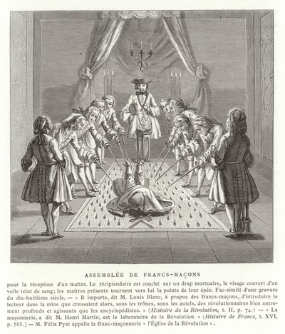 Reunión de masones, siglo XVIII de French School