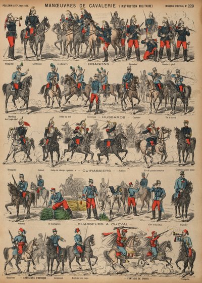 Maniobras de caballería del ejército francés de French School
