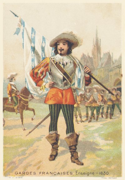 Guardias Franceses, Alférez en 1630 (Regimiento de infantería de la Casa del Rey de Francia, creado en 1563 y disuelto en 1789) de French School