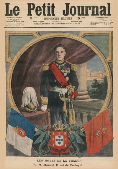 Anfitriones franceses, Su Majestad Manuel II, Rey de Portugal, ilustración de portada de 