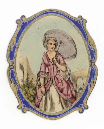 Dama Francesa con Parasol de French School