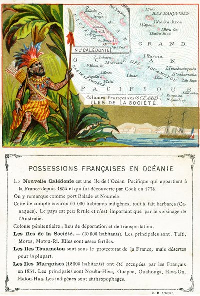 Posesiones francesas en Oceanía, c.1890 de French School