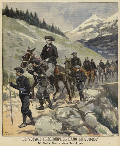 El Presidente francés Félix Faure en los Alpes, 1897 de French School