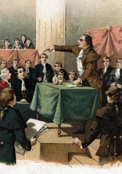 Revolución Francesa - Georges Jacques Danton (1759-1794) exclamando "para vencer, necesitamos audacia, y siempre audacia" Agosto de 1792 (Revolución Francesa: Georges Danton hablando "¡Necesitamos audacia, y aún más audacia, y siempre audacia! "agosto de 1 de French School
