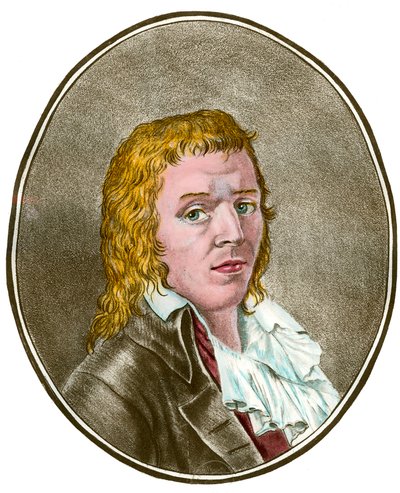 Revolución Francesa: Retrato de François Babeuf, conocido como Gracchus (1760-1797) revolucionario. Grabado del siglo XVIII. Colección privada de French School