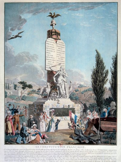 Revolución Francesa: alegoría de la Constitución Francesa en septiembre de 1791. Grabado de 1791 París, Biblioteca del Arsenal de French School