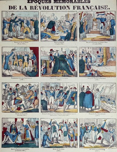 Revolución Francesa: placa que relata los distintos episodios de la Revolución Francesa hasta el Primer Imperio de French School