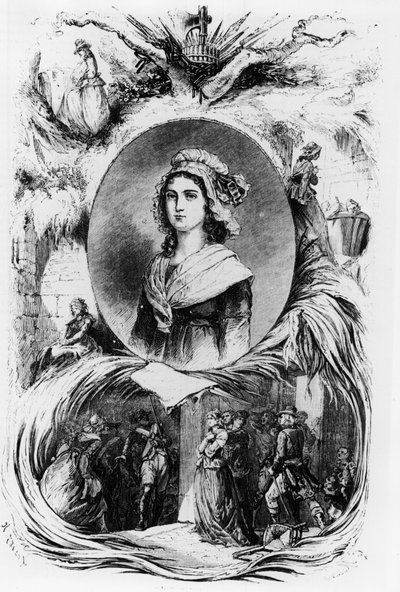 Revolución Francesa: retrato de Charlotte Corday, c.1793. de French School