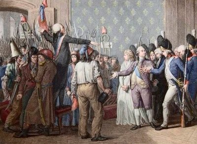 Revolución Francesa: la Marcha sobre las Tullerías, 20 de junio de 1792 - Revolución Francesa - Ataque al Palacio de las Tullerías, 20 de junio de 1792 - El día 20 de junio de 1792 en el Château des Tuileries. El rey Luis XVI se presenta ante el pueblo y c de French School