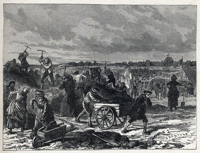 Revolución Francesa: obras del Campo de Marte (Champs-de-Mars) en París, para preparar la Fiesta de la Federación en 1790 de French School