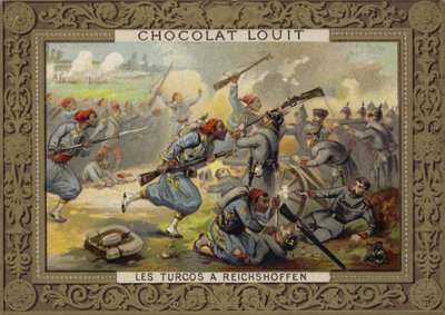 Turcos franceses (tropas coloniales) en la Batalla de Reichshoffen, Guerra Franco-Prusiana, 1870 de French School