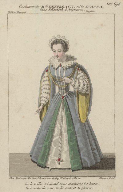 Actriz francesa Louise Allan-Despreaux en el papel de Anna en Elisabeth d