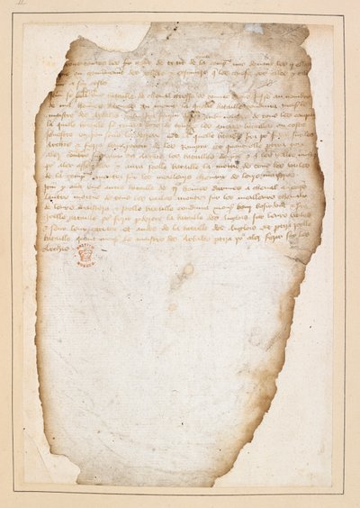 Plan de batalla francés anterior a la batalla de Agincourt, elaborado por el Mariscal Boucicault, Capitán de Normandía, y otros. Entre el 13 y el 21 de octubre de 1415 (tinta sobre papel) de French School