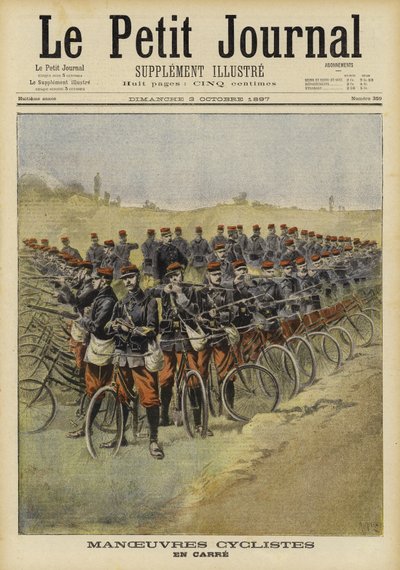 Tropas ciclistas francesas en maniobras de French School