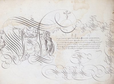 Caligrafía francesa: El jardín de la escritura por Robert Vignon alrededor de 1600. Biblioteca histórica de la ciudad de París de French School