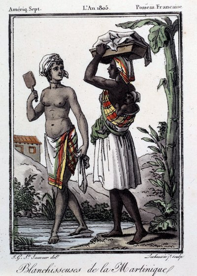 Colonias francesas: blanqueadores de Martinica a las Indias Occidentales. Grabado de 1805. Chartres, Museo de Bellas Artes de French School