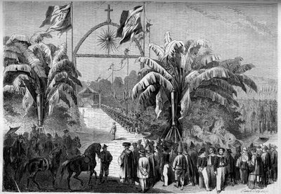 Colonización francesa: Primera Misa Católica Celebrada en Saigón, Cochinchina de French School