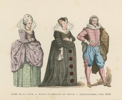 Traje francés, principios del siglo XVII de French School