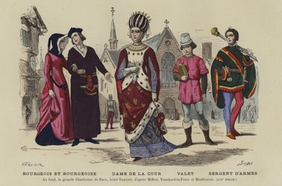 Trajes franceses del siglo XIII de French School
