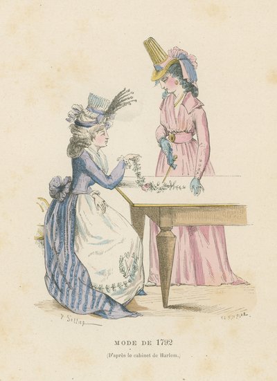 Moda francesa de 1792 de French School