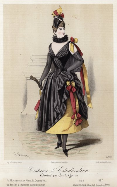 Placa de moda francesa, finales del siglo XIX de French School