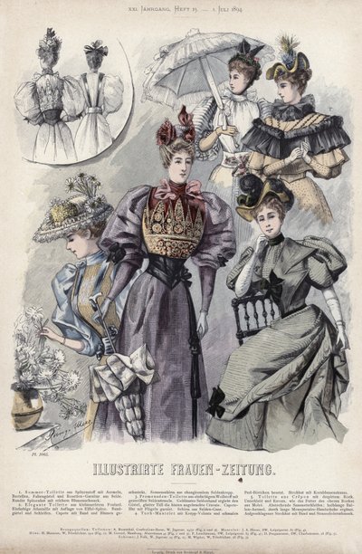 Placa de moda francesa, finales del siglo XIX de French School