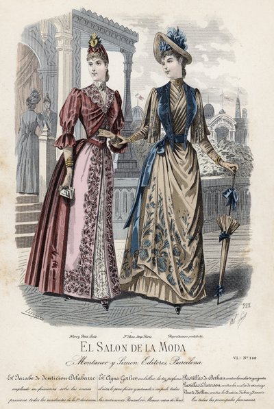 Placa de moda francesa, finales del siglo XIX de French School