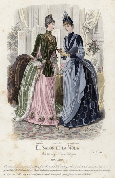 Placa de moda francesa, finales del siglo XIX de French School