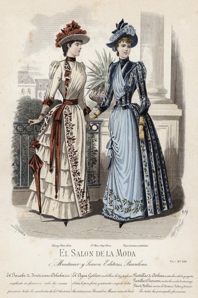Placa de moda francesa, finales del siglo XIX de French School