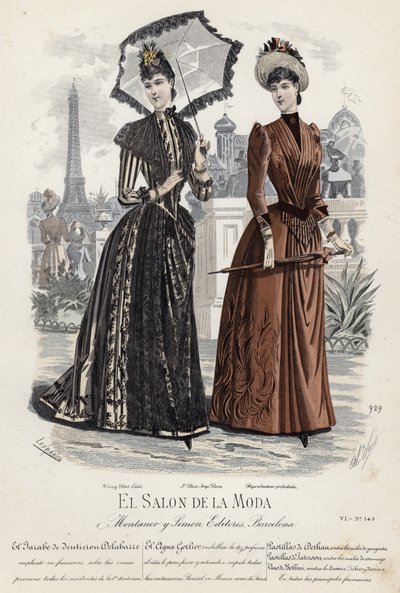 Placa de moda francesa, finales del siglo XIX de French School