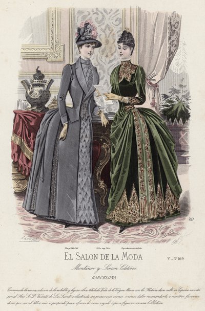 Placa de moda francesa, finales del siglo XIX de French School