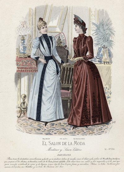 Placa de moda francesa, finales del siglo XIX de French School