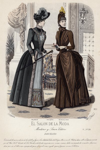 Placa de moda francesa, finales del siglo XIX de French School
