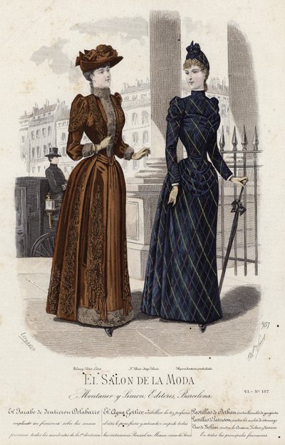 Placa de moda francesa, finales del siglo XIX de French School