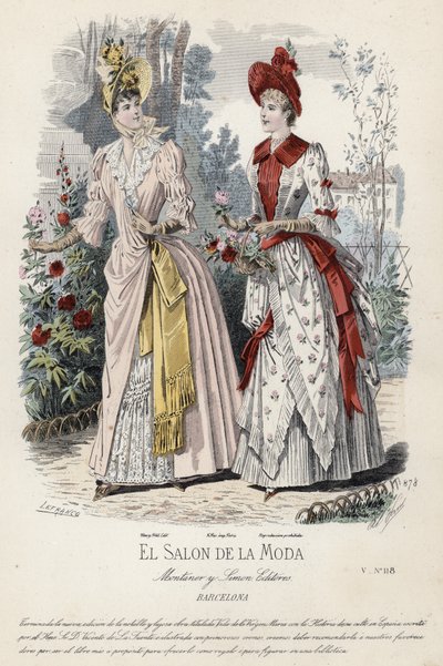 Placa de moda francesa, finales del siglo XIX de French School