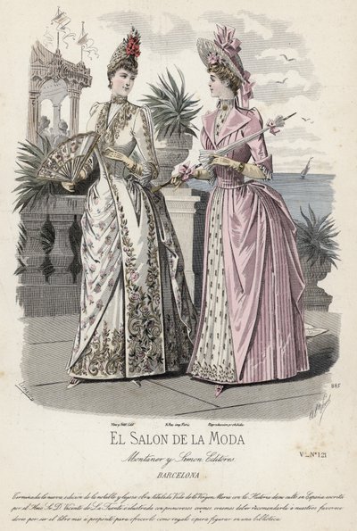 Placa de moda francesa, finales del siglo XIX de French School