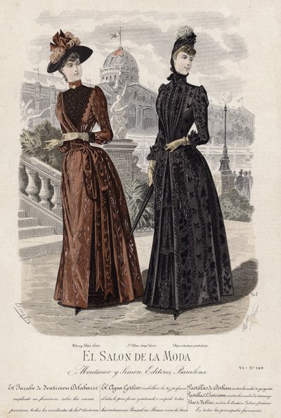 Placa de moda francesa, finales del siglo XIX de French School