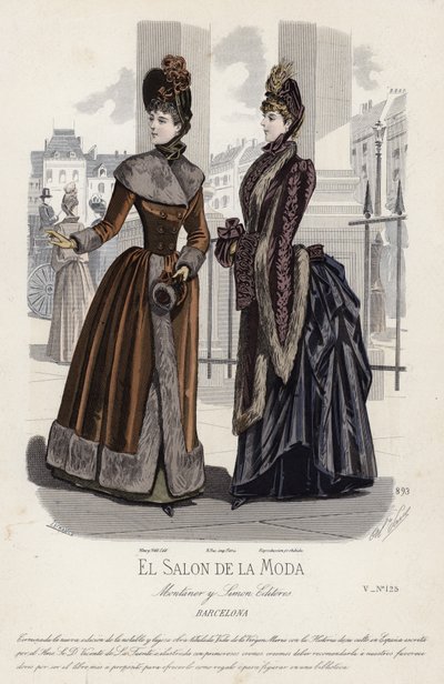 Placa de moda francesa, finales del siglo XIX de French School