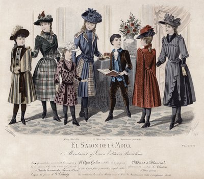 Placa de moda francesa, finales del siglo XIX de French School