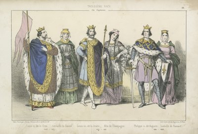 Reyes y reinas franceses de los siglos XII y XIII de French School
