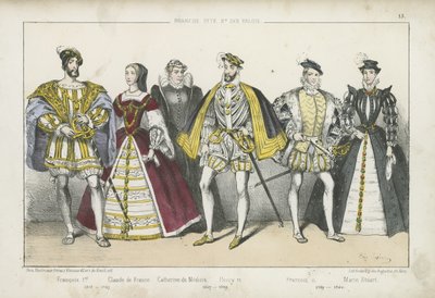 Reyes y reinas franceses del siglo XVI de French School