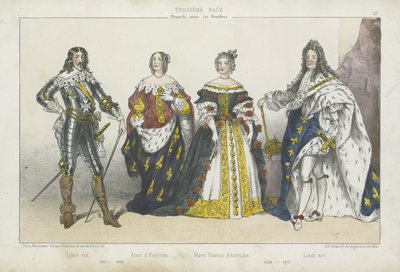 Reyes y reinas franceses de la rama mayor de los Borbones de French School