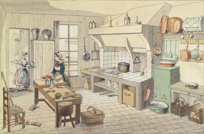 Cocina francesa de mediados del siglo XIX de French School