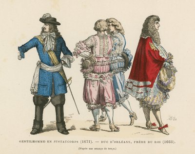 Trajes de hombres franceses, siglo XVII de French School